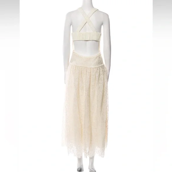 JONATHAN SIMKHAI Gabriela Ivory Lace Midi Dress - Picture 9 of 12
